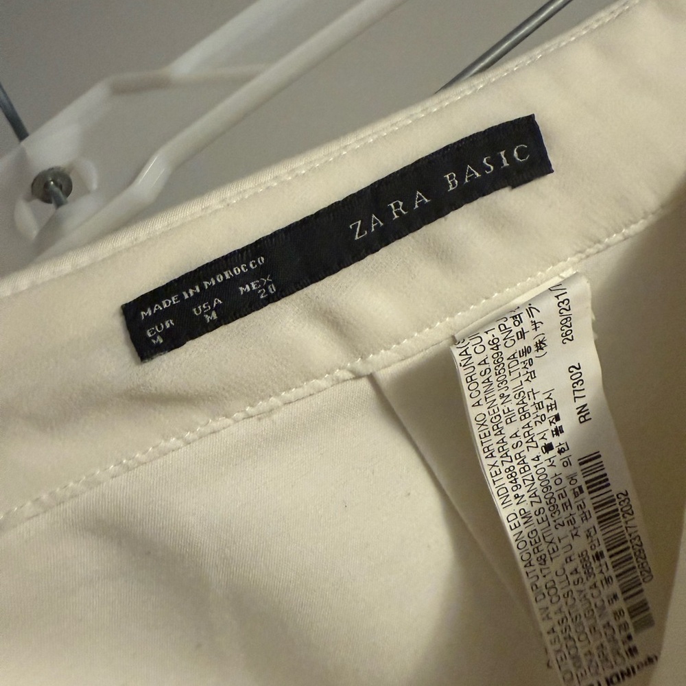 Zara Basic Cream Skort with Wrap-Style Overlay - image 8